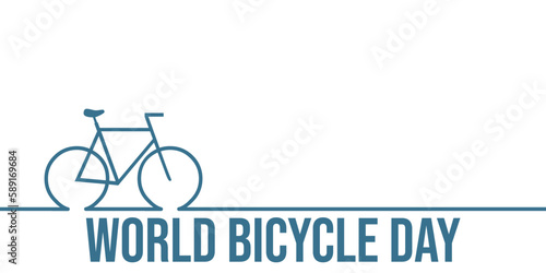 world bicycle day. postcard in paper-cut style