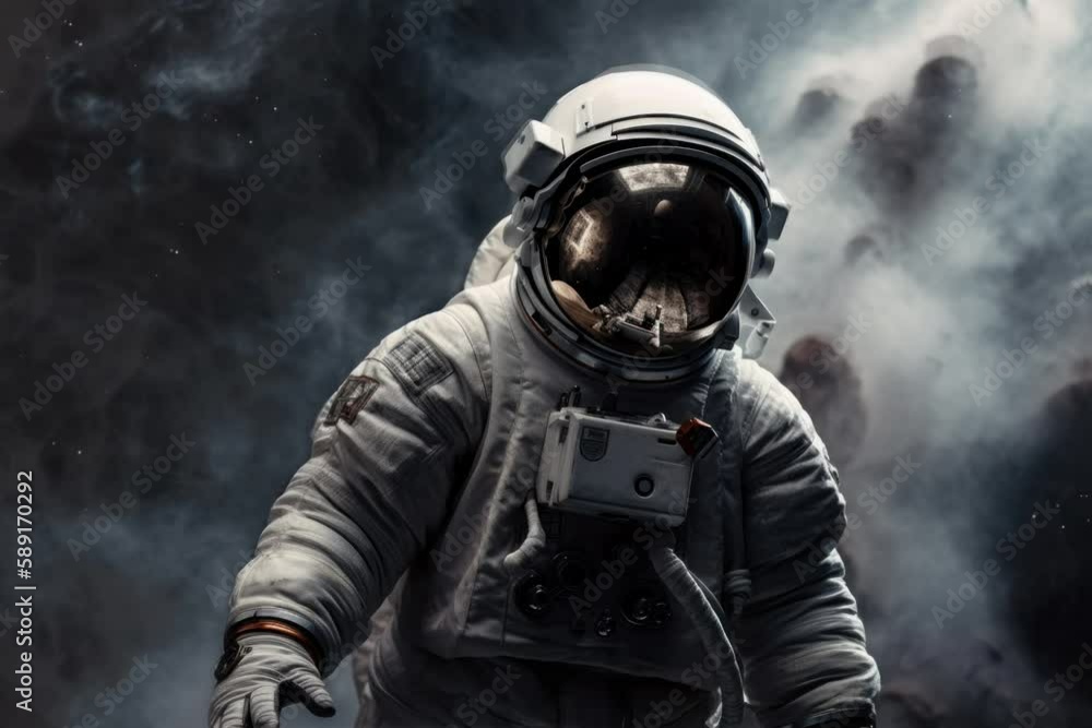 Space suits isolated on space background. Motion. Space suits isolated on space background. Motion.