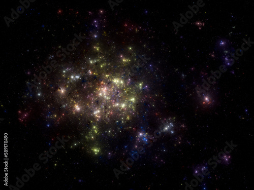 Star field background . Starry outer space background texture . Colorful Starry Night Sky Outer Space background. 3D illustration © kramynina