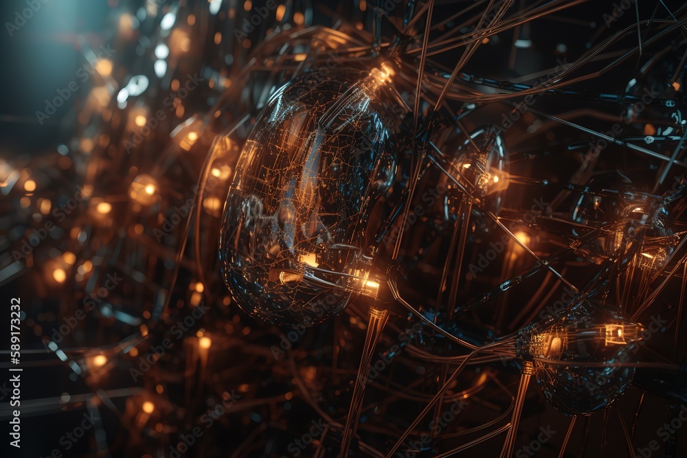 Detail Shot Of Wires, Generative AI Detail Shot Of Wires, Generative AI