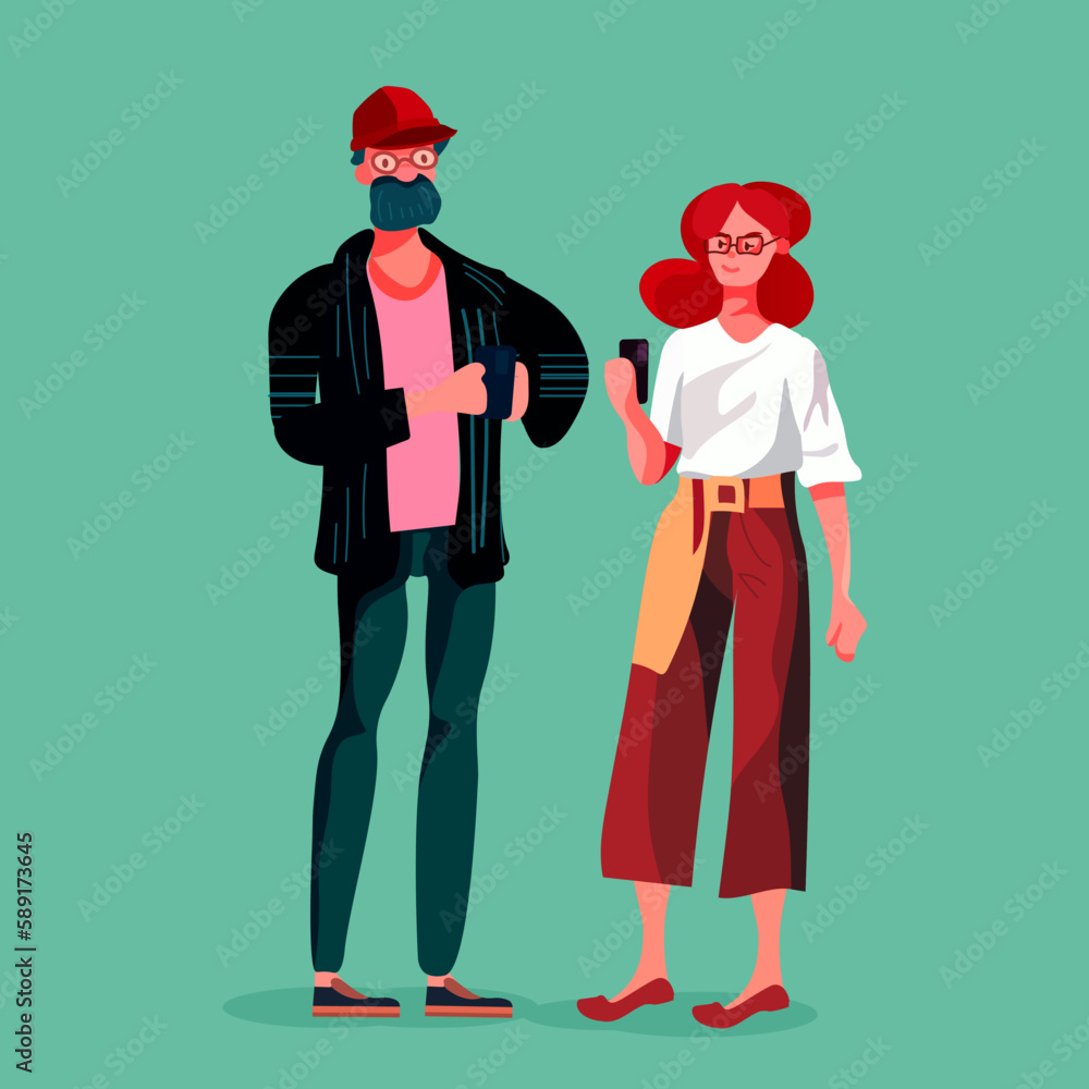 couple with smartphones standing together man woman using cellphones digital addiction concept couple with smartphones standing together man woman using cellphones digital addiction concept