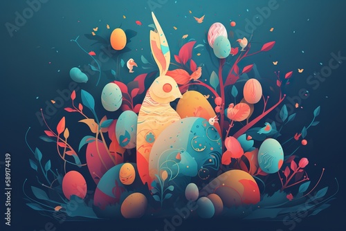 Easter holiday card concept, Generative AI