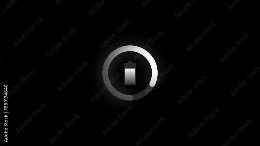 Battery charging digital display animation showing process of electric car battery charging. The charge indicator shows the progress of charging an electric car. Battery charging digital display animation showing process of electric car battery charging. The charge indicator shows the progress of charging an electric car.