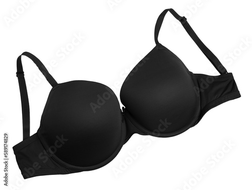 Black female bra isolated on transparent background photo