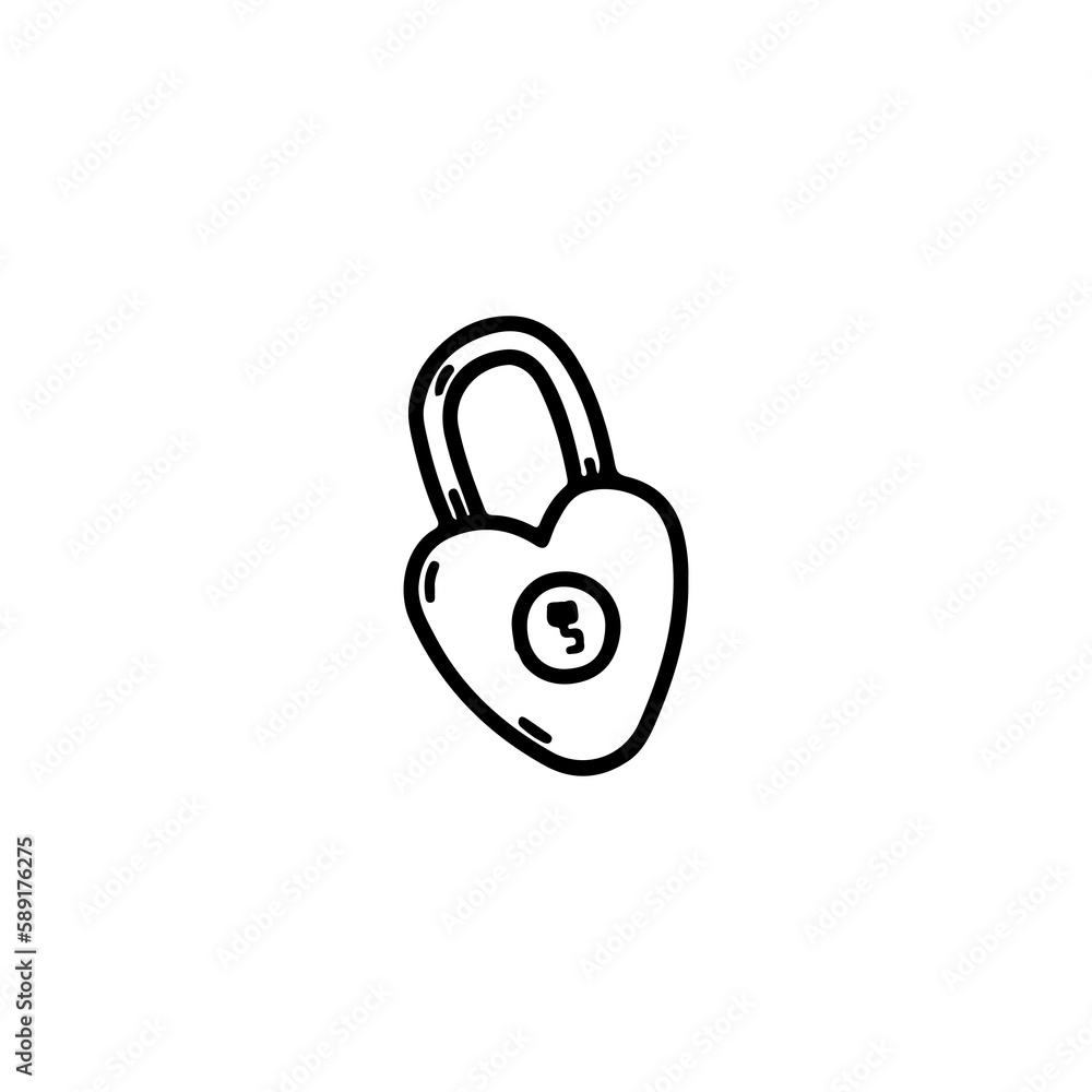 vector illustration of a heart shaped padlock vector illustration of a heart shaped padlock