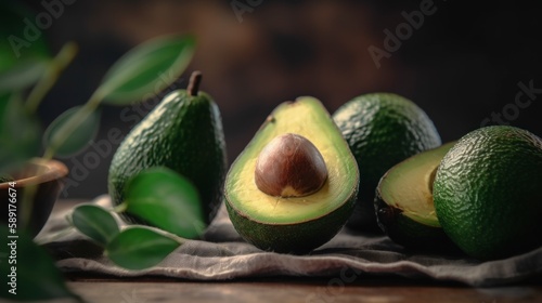 Fresh and Wholesome: A Delicious Celebration of Plant-Based Cuisine with Organic Avocado and Vibrant Greens, copy space banner wallpaper, generative ai
