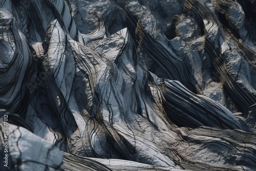 Close - up of basalt rock formations, Generative AI