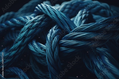 Close - up Of Blue Ropes, Generative AI