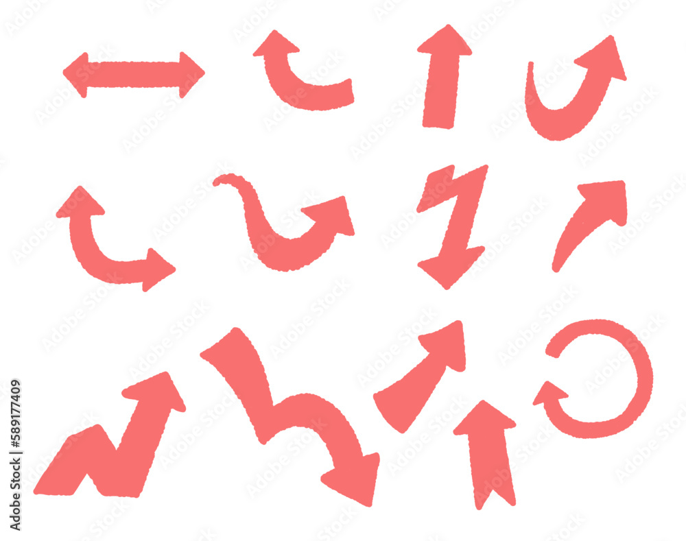 Red arrow element with various directions, rising and falling patterns Red arrow element with various directions, rising and falling patterns