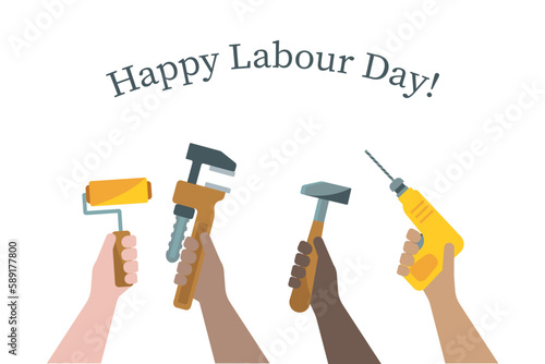 Happy Labor Day on ocassion of International Workers' Day background.