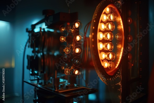 Close - up Of Illuminated Lighting Equipment  Generative AI