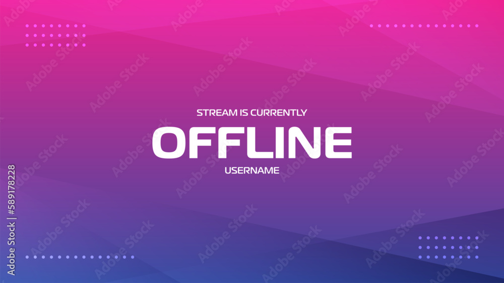 Obraz premium Stream currently offline background with minimal shapes. modern futuristic gamer background.