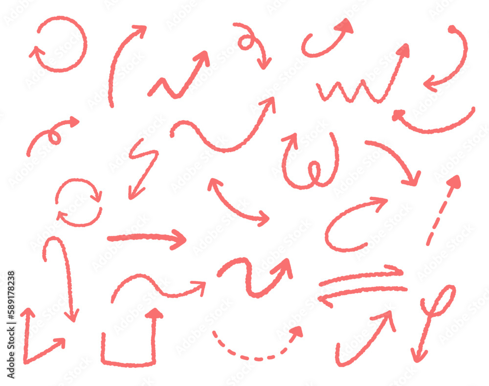 Red arrow element with various directions, rising and falling patterns Red arrow element with various directions, rising and falling patterns