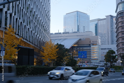 大阪市北部の高層ビル群の風景。