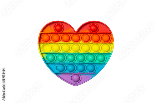 POP IT fidget toy antistress heart-shaped in rainbow colors