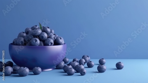 Minimal scene with blueberries photo