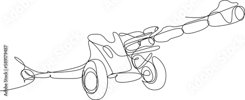 one line art. one continuous line art. a cannon	
