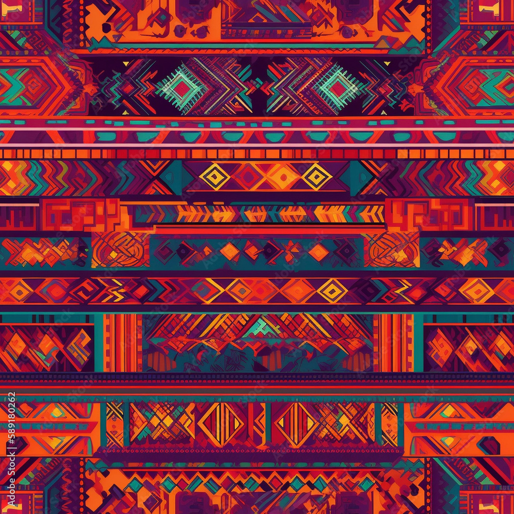 Seamless repeating pattern - native aztec pattern Seamless repeating pattern - native aztec pattern