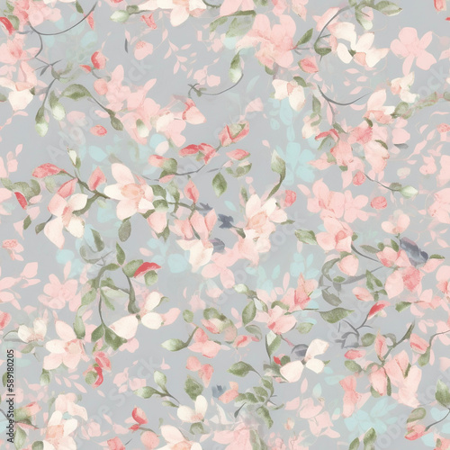 Seamless repeating pattern - soft floral pattern
