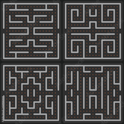 Game concept maze. Modern arcade video game interface design elements. Game world. Computer or mobile game screen.