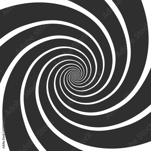 Hypnotic spiral background. Psychedelic Spiral Pattern. The concentric circles with hypnosis effect. Radial rays, twirl, twisted comic effect. Vector illustration EPS 10.
