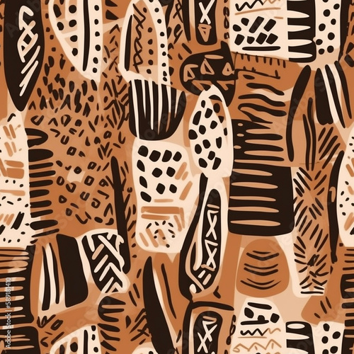 Seamless repeating pattern - native African pattern