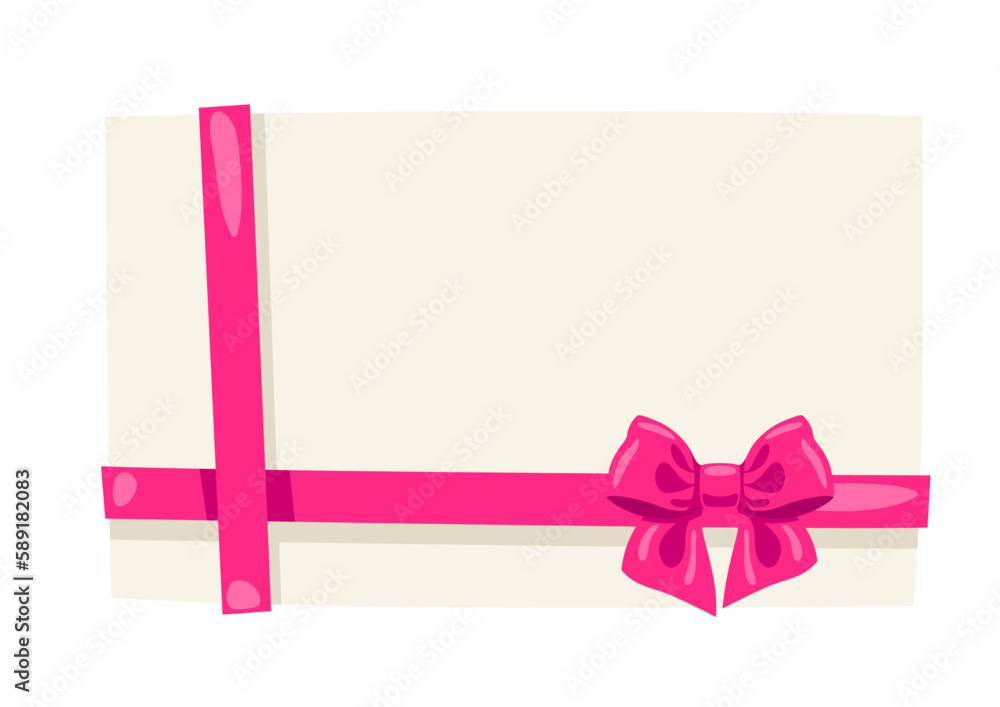 Background with pink satin gift bow. Card decoration with ribbon. Background with pink satin gift bow. Card decoration with ribbon.