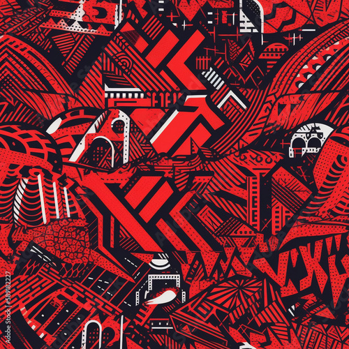 Seamless repeating pattern - urban street art pattern