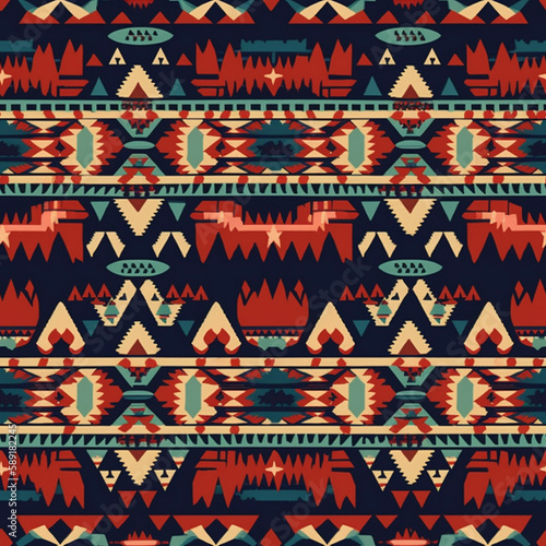 Seamless repeating pattern -  native aztec pattern
