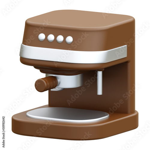 Foto Coffee Machine 3d render illustration icon