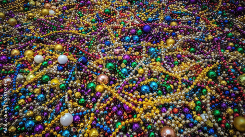 pearl and bead colorful background - by generative ai