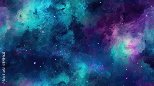 seamless blue deep space galaxy universe astronomy - by generative ai