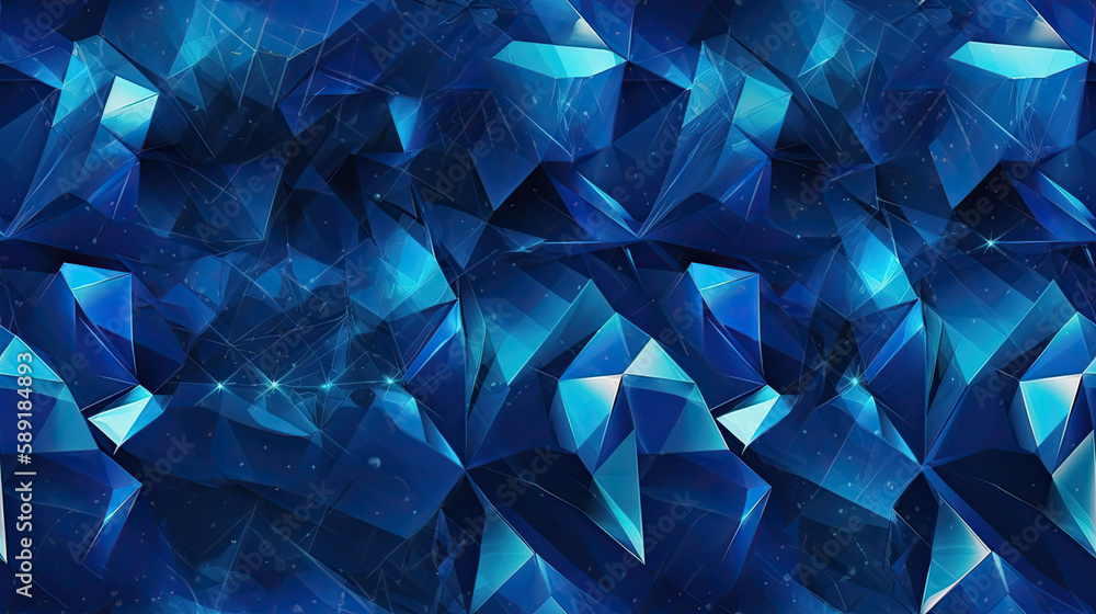 blue diamond background texture - by generative ai - obrazy, fototapety, plakaty 