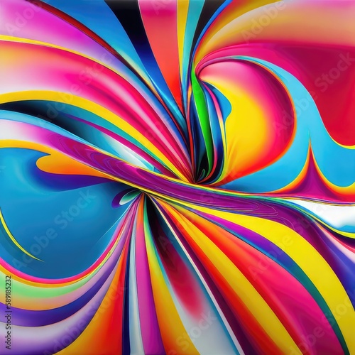 a computer generated image of a colorful swirl  generative AI.