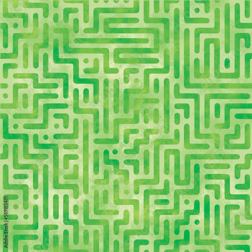 green maze background, seamless pattern with a maze 