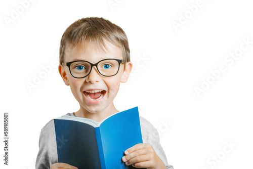 child reads a book against a png backgrounds