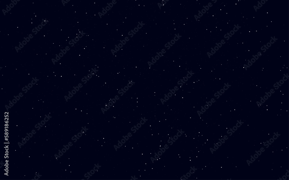 Bright stars in blue dark night sky. Background vector illustration.