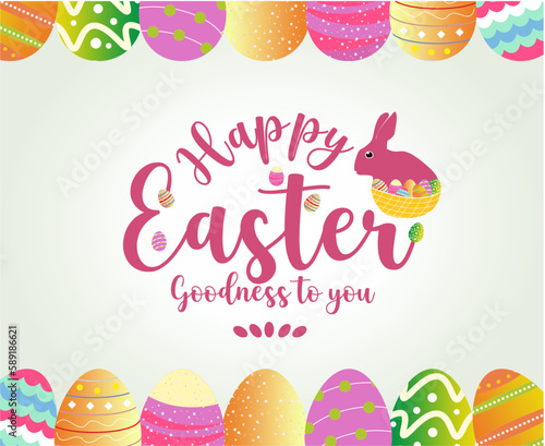 easter greeting card with eggs
