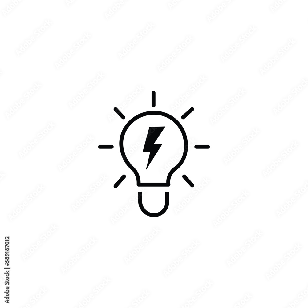 Electric light bulb vector outline icon. Idea icon vector illustration eps 10 Electric light bulb vector outline icon. Idea icon vector illustration eps 10