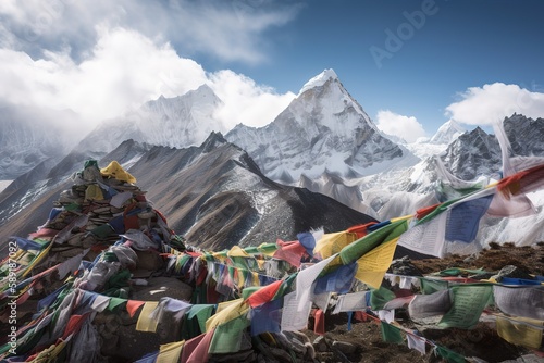 Prayer flags in the Himalayas, Generative AI