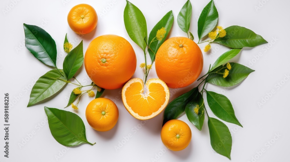 Oranges on white table Oranges on white table