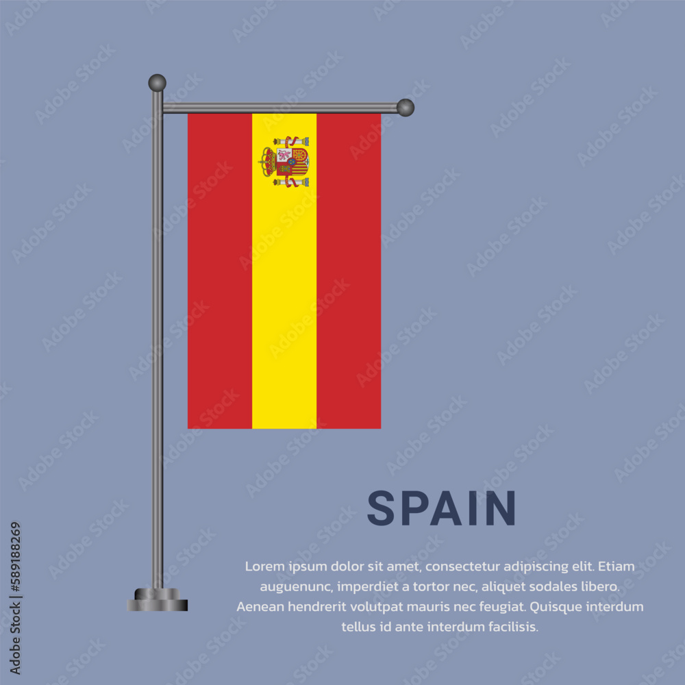 Naklejka premium Illustration of spain flag Template