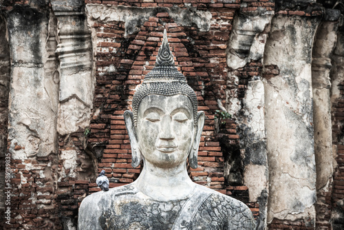 Obraz na płótnie Statue de Bouddha, Ayutthaya, Thailande w salonie