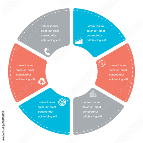 Infographic Template Showcases Abstract Round Chart Elements, Ideal for Business Concepts with Suitable for Content, Diagrams, Flowcharts, Timelines and Workflow Layouts.