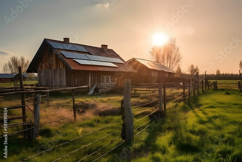 sunset over the farm © HejPrint