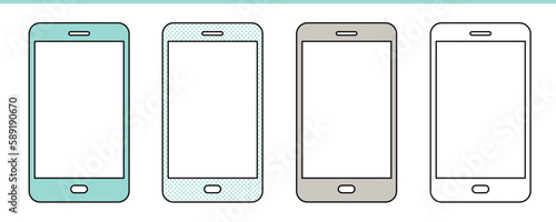 シンプルでスッキリとしたスマホイラスト