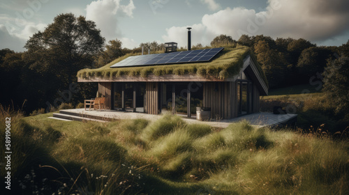 Sustainable home with a green roof