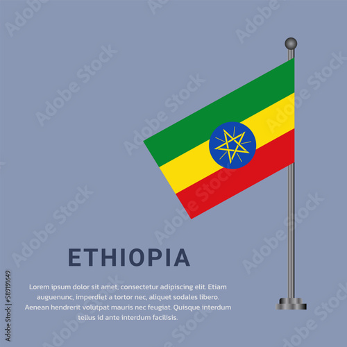 Illustration of ethiopia flag Template