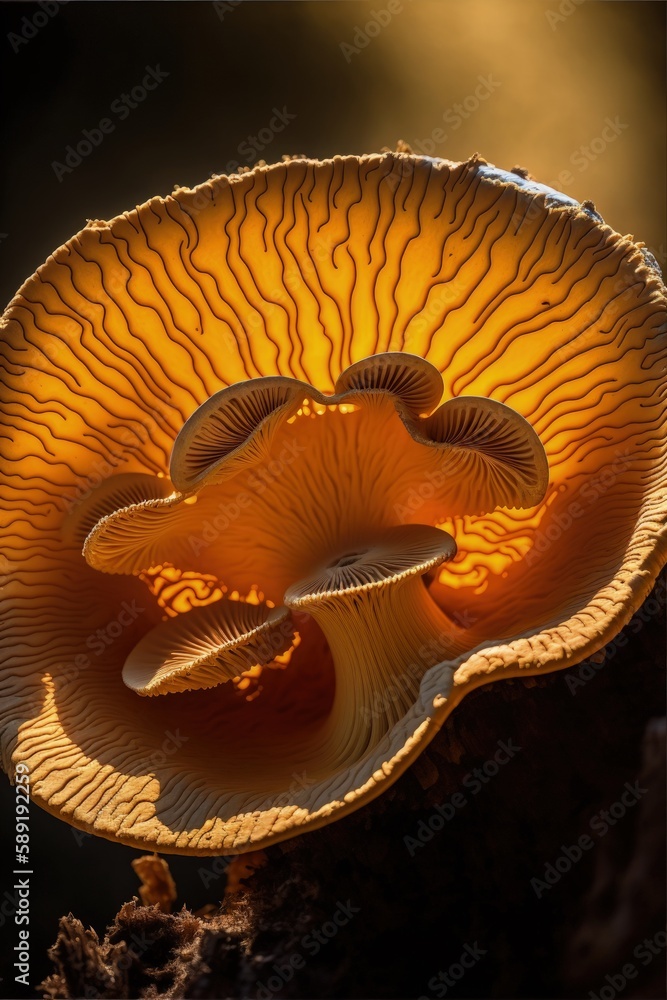 Ganoderma applanatum mushroom close up. Generative AI Ganoderma applanatum mushroom close up. Generative AI