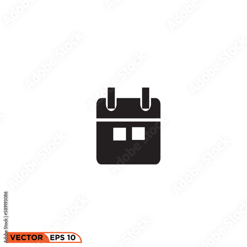 Icon solid vector graphic of calendar aproved photo